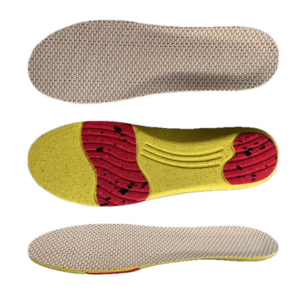 Yellow HI-POLY + two color HI-POLY shock absorbing sheet forefoot and heel